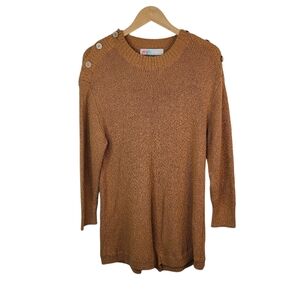 Free People Beach Rust Brown Knit Long Sleeve Romper Size Small